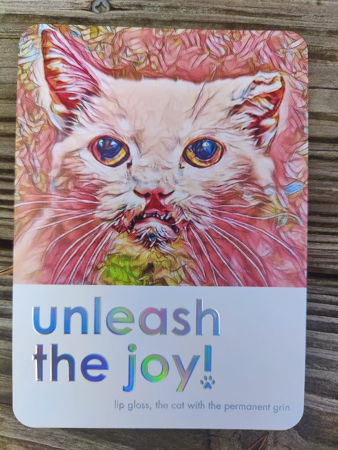 Unleash the Joy Holographic Postcard ft. Lip Gloss - 5x7